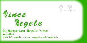 vince negele business card